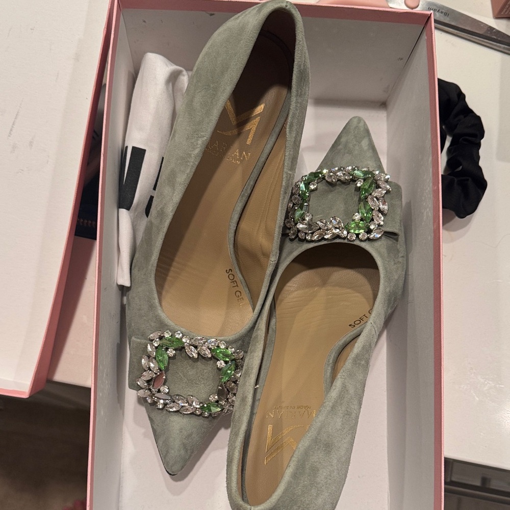 MSGM Elegant Green Women's Shoes with Crystal Embellishments